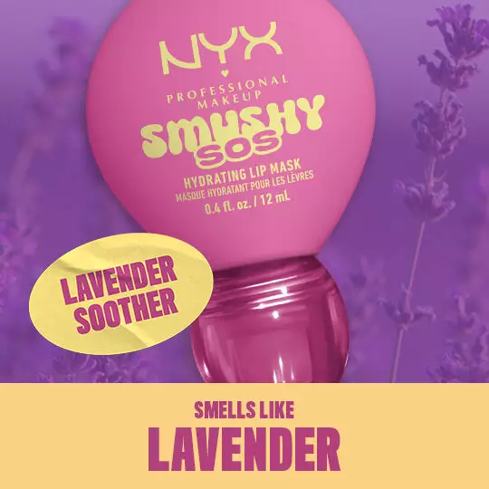 NYX Professional Makeup Smushy SOS Hydrating Lip Mask, Lavender Soother, lavender scent