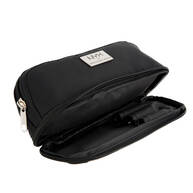 BLACK SMALL DOUBLE ZIPPER MAKEUP BAG