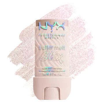 Buttermelt Stix packshot solider show on top of product swatch in shade 01 Big Melt Energy